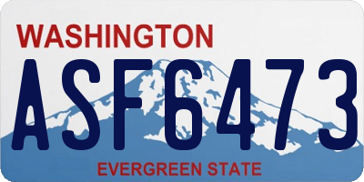 WA license plate ASF6473