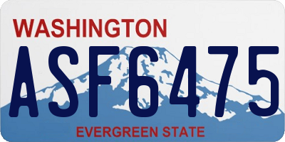 WA license plate ASF6475