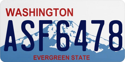 WA license plate ASF6478