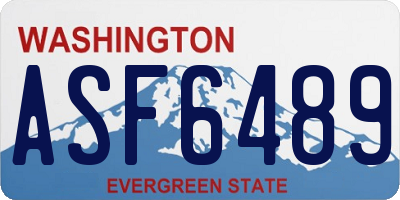 WA license plate ASF6489