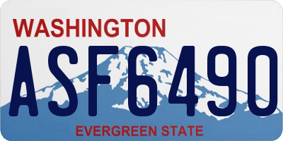 WA license plate ASF6490