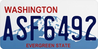 WA license plate ASF6492