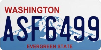 WA license plate ASF6499