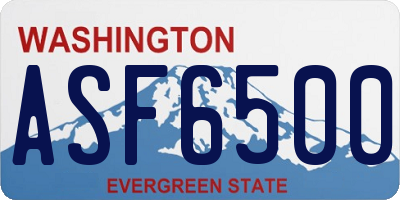WA license plate ASF6500
