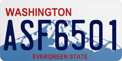 WA license plate ASF6501