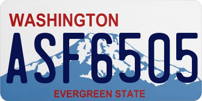 WA license plate ASF6505