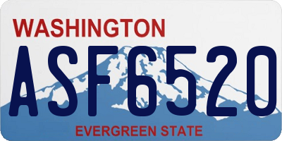 WA license plate ASF6520