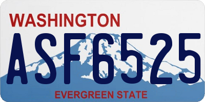 WA license plate ASF6525