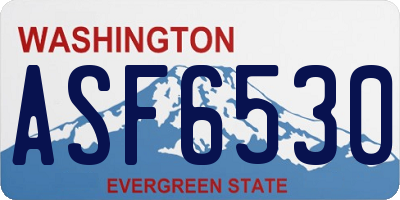 WA license plate ASF6530