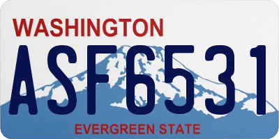 WA license plate ASF6531