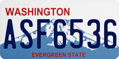 WA license plate ASF6536