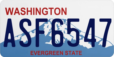 WA license plate ASF6547