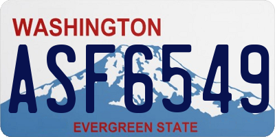 WA license plate ASF6549