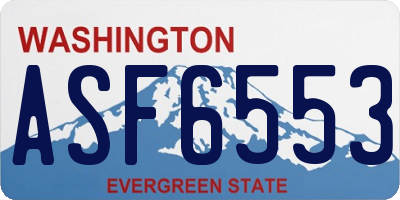 WA license plate ASF6553