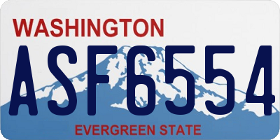 WA license plate ASF6554