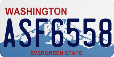 WA license plate ASF6558