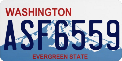 WA license plate ASF6559
