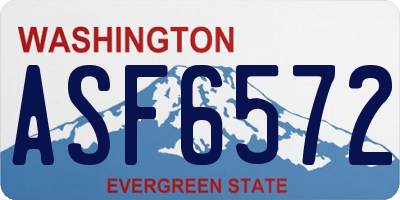 WA license plate ASF6572