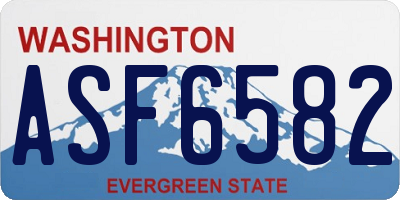 WA license plate ASF6582