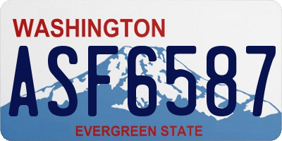 WA license plate ASF6587