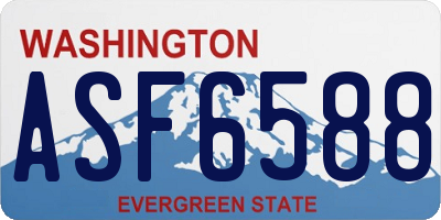 WA license plate ASF6588
