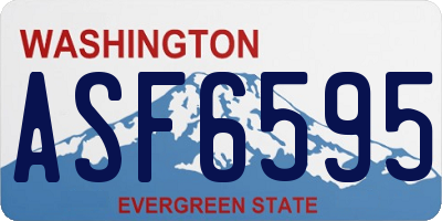 WA license plate ASF6595