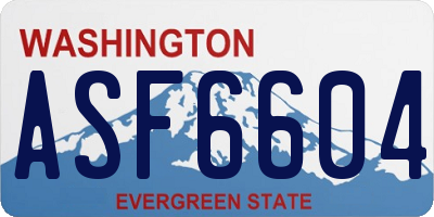 WA license plate ASF6604