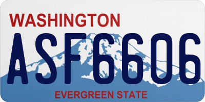 WA license plate ASF6606