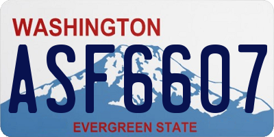WA license plate ASF6607