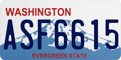 WA license plate ASF6615