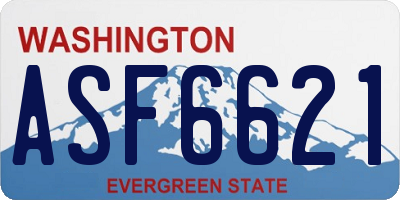 WA license plate ASF6621