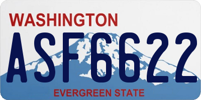 WA license plate ASF6622