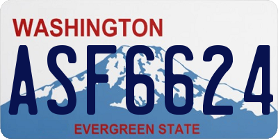 WA license plate ASF6624