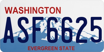WA license plate ASF6625