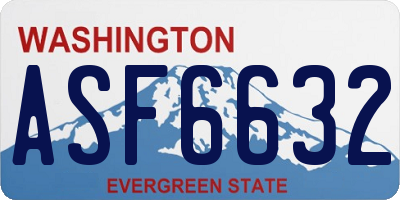 WA license plate ASF6632