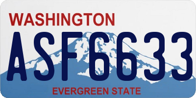 WA license plate ASF6633