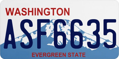 WA license plate ASF6635