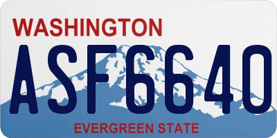 WA license plate ASF6640