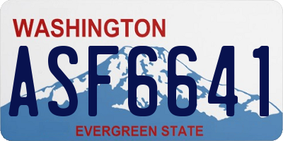 WA license plate ASF6641