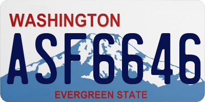 WA license plate ASF6646