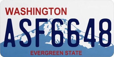 WA license plate ASF6648