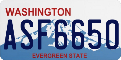 WA license plate ASF6650