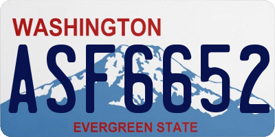 WA license plate ASF6652