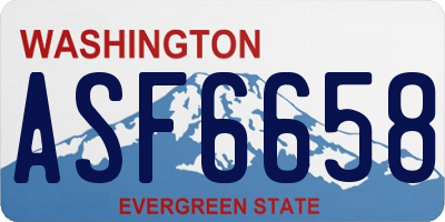 WA license plate ASF6658