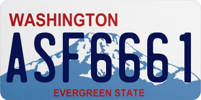 WA license plate ASF6661