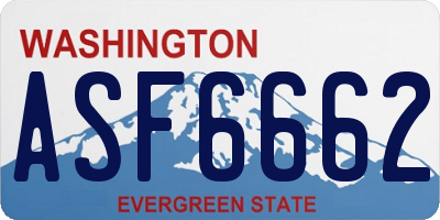 WA license plate ASF6662
