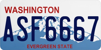 WA license plate ASF6667