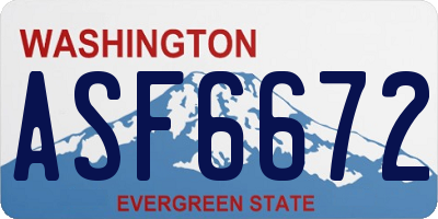 WA license plate ASF6672