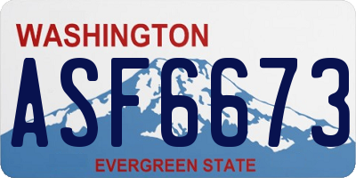 WA license plate ASF6673