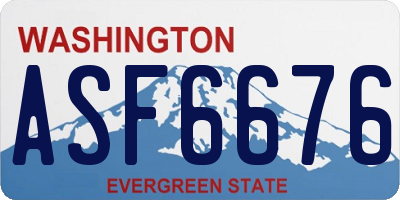 WA license plate ASF6676